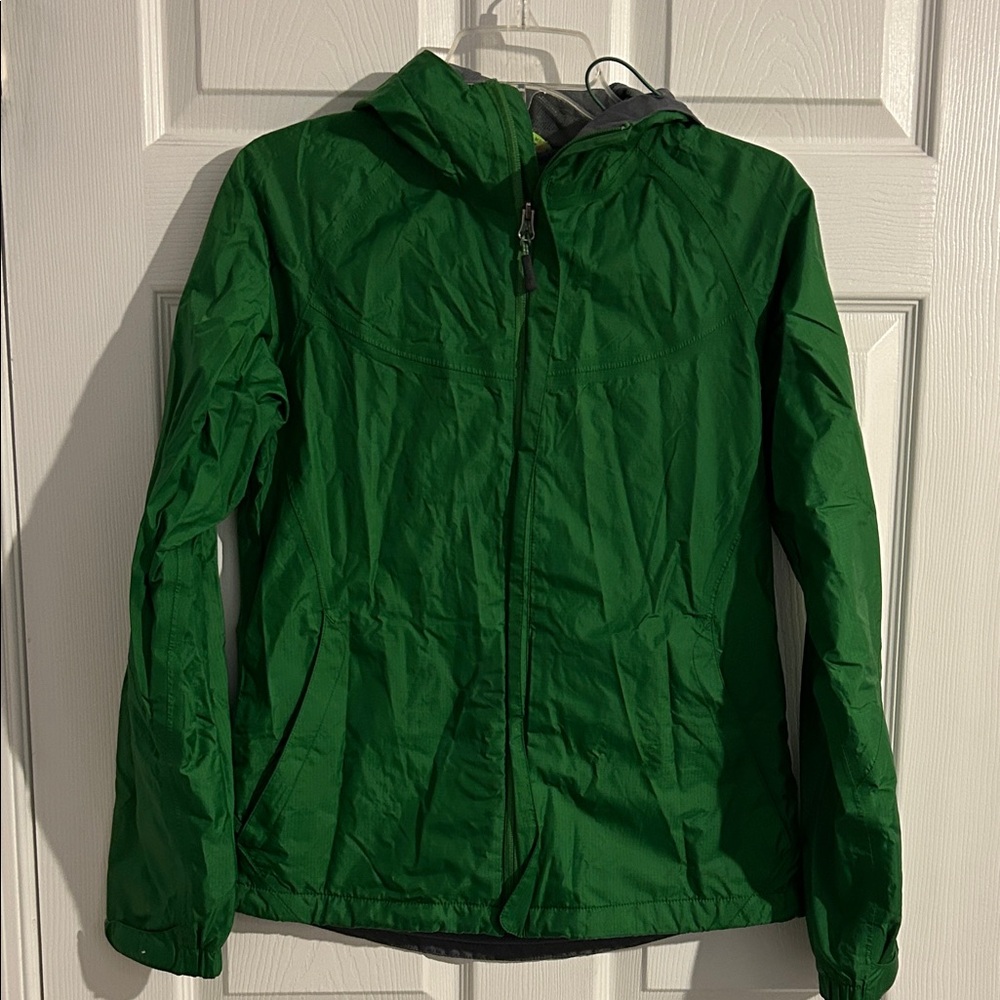Green rain jacket for Women